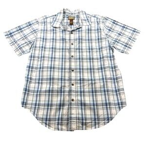 C.E. Schmidt Workwear Plaid Short‎ Sleeve Button Up Shirt Cotton L